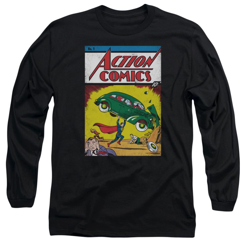 Superman Action No. 1 Men's 18/1 Cotton LS T
