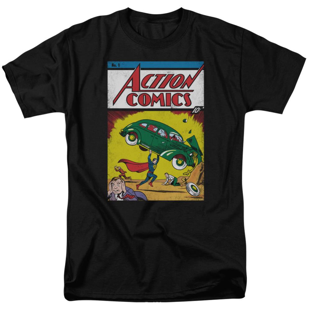 Superman Action No. 1 Men's 18/1 Cotton SS T