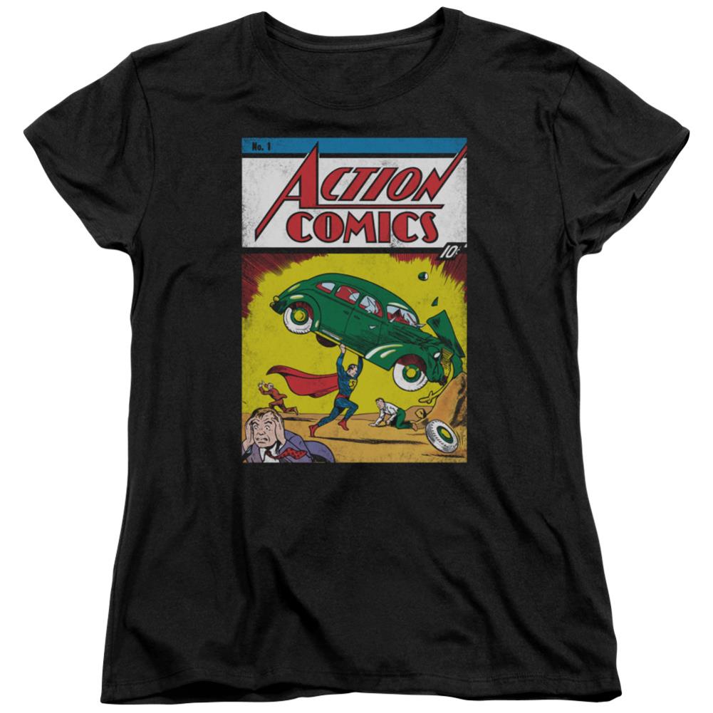 Superman Action No. 1 Women's 18/1 Cotton SS T