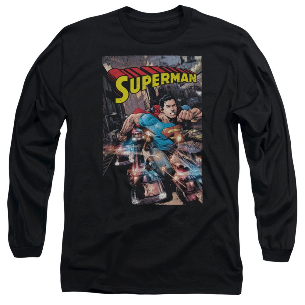 Superman Action One Men's 18/1 Cotton LS T