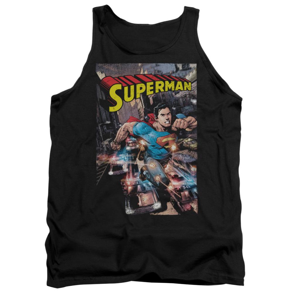 Superman Action One Men's 18/1 Cotton Tank Top