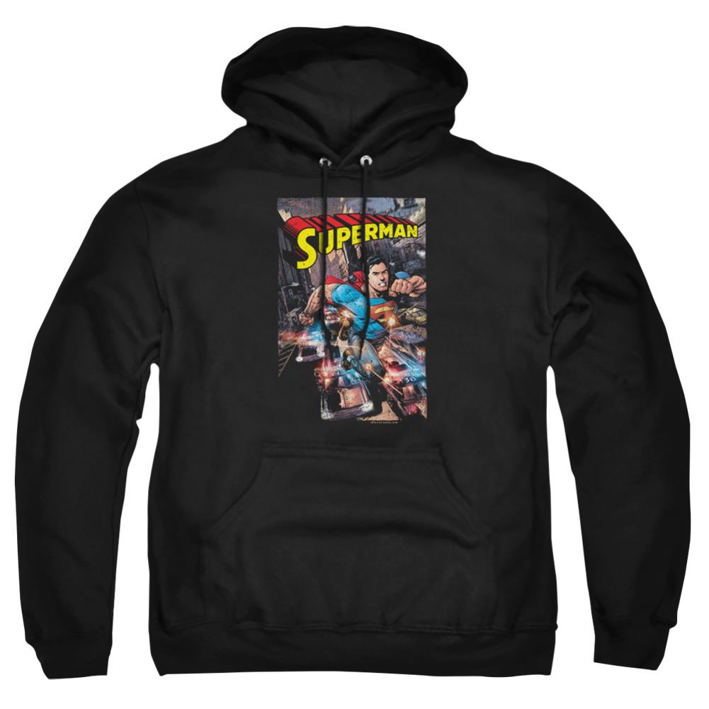 Superman Action One Men's Pull-Over 75 25 Poly Hoodie