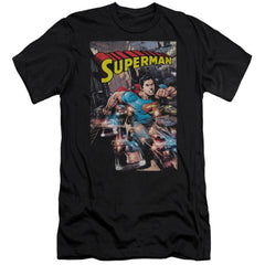 Superman Action One Men's Ultra-Soft 30/1 Cotton Slim SS T