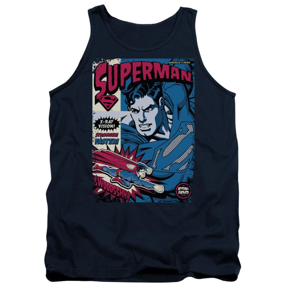 Superman Action Packed Men's 18/1 Cotton Tank Top