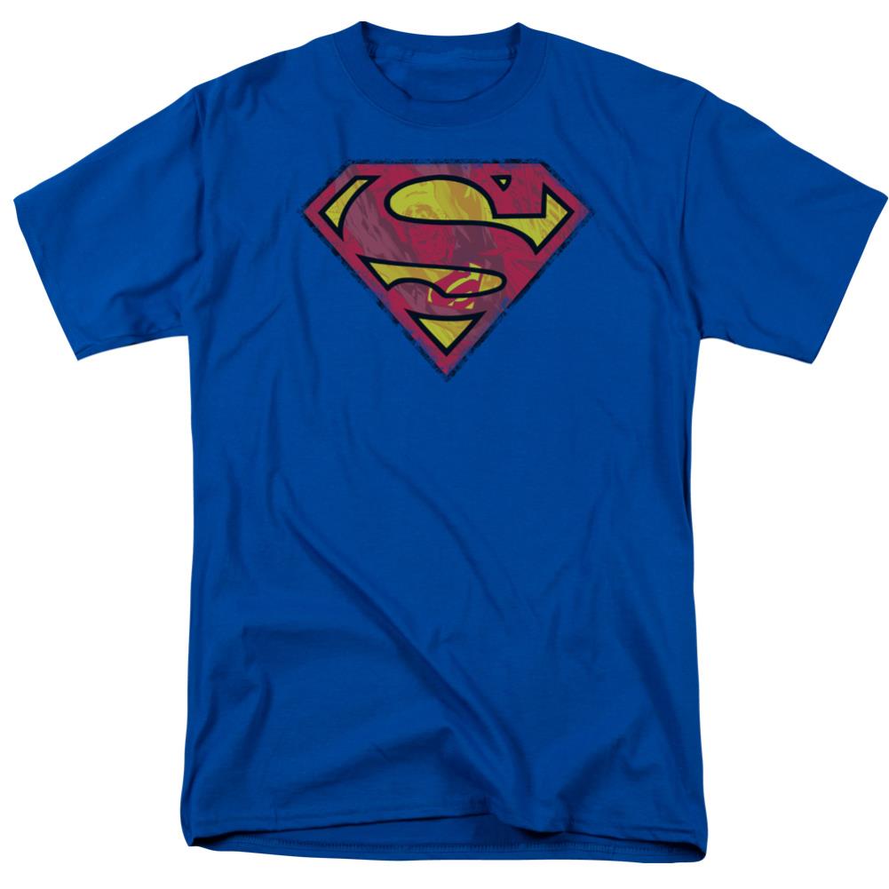 Superman Action Shield Men's 18/1 Cotton SS T