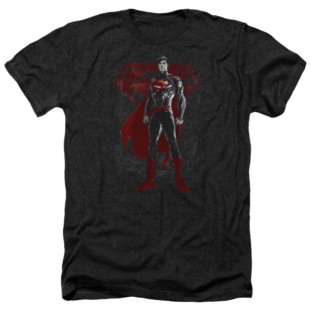Superman Aftermath Men's 30/1 Heather 60 40 Poly SS T