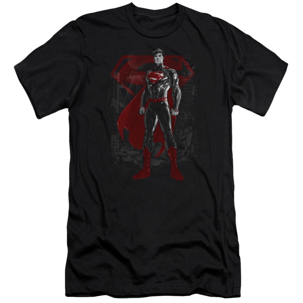 Superman Aftermath Men's Ultra-Soft 30/1 Cotton Slim SS T