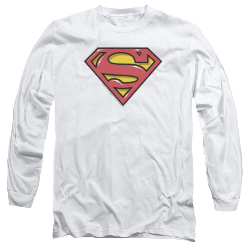 Superman Airbrush Shield Men's 18/1 Cotton LS T
