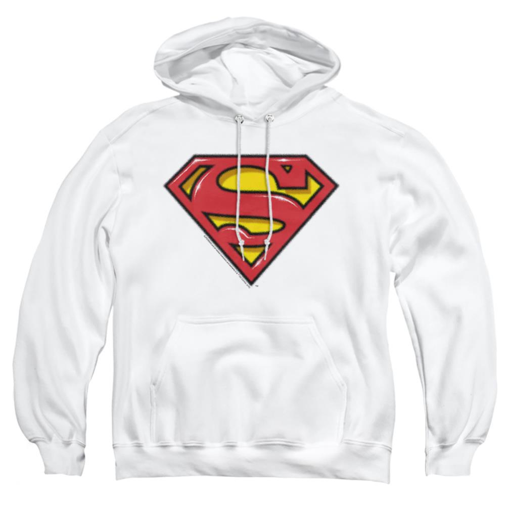 Superman Airbrush Shield Men's Pull-Over 75 25 Poly Hoodie