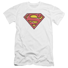Superman Airbrush Shield Men's Ultra-Soft 30/1 Cotton Slim SS T