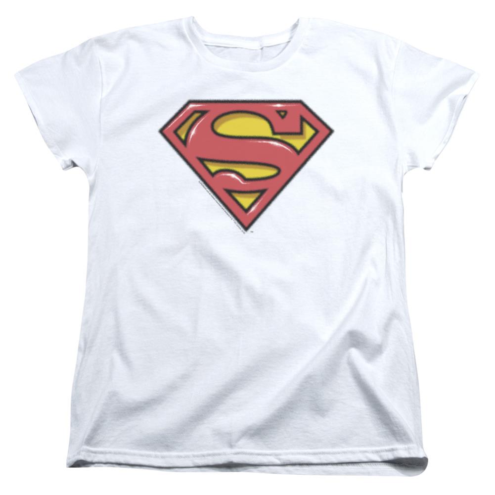 Superman Airbrush Shield Women's 18/1 Cotton SS T