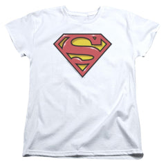 Superman Airbrush Shield Women's 18/1 Cotton SS T
