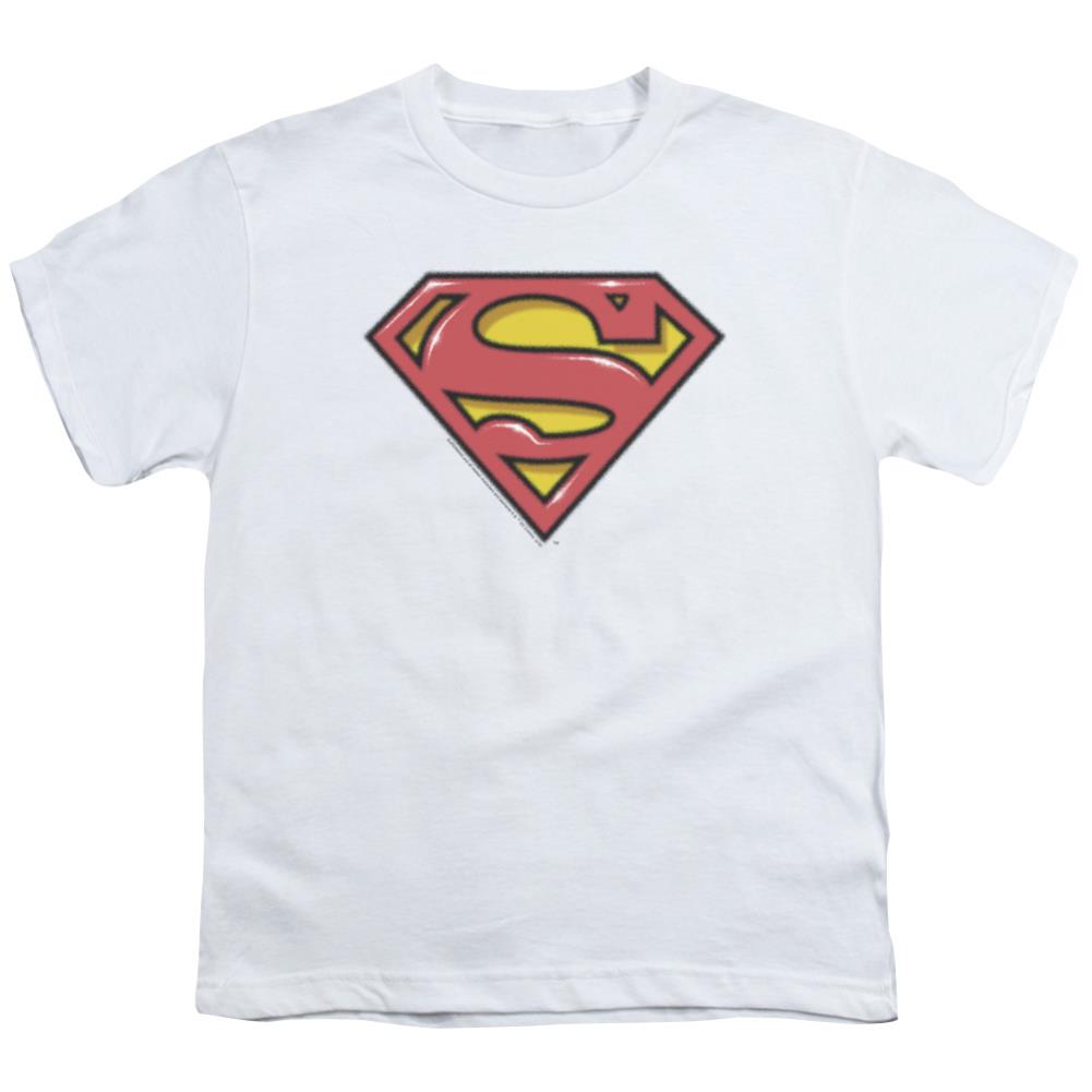 Superman Airbrush Shield Youth 18/1 100% Cotton SS T