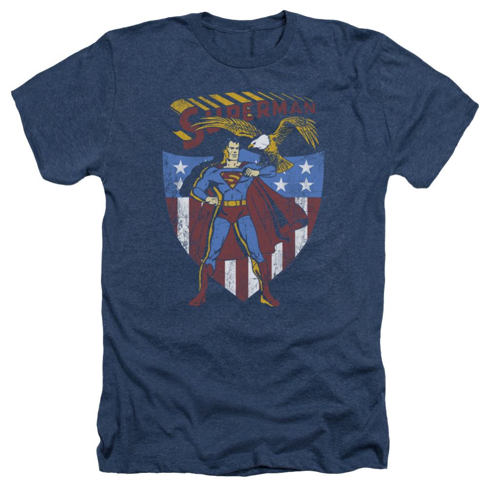 Superman All American Men's 30/1 Heather 60 40 Poly SS T