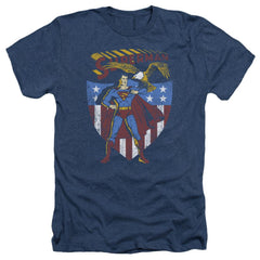 Superman All American Men's 30/1 Heather 60 40 Poly SS T
