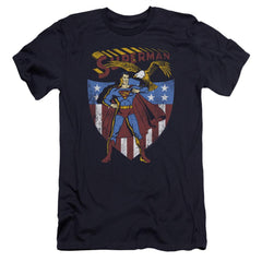 Superman All American Men's Ultra-Soft 30/1 Cotton Slim SS T