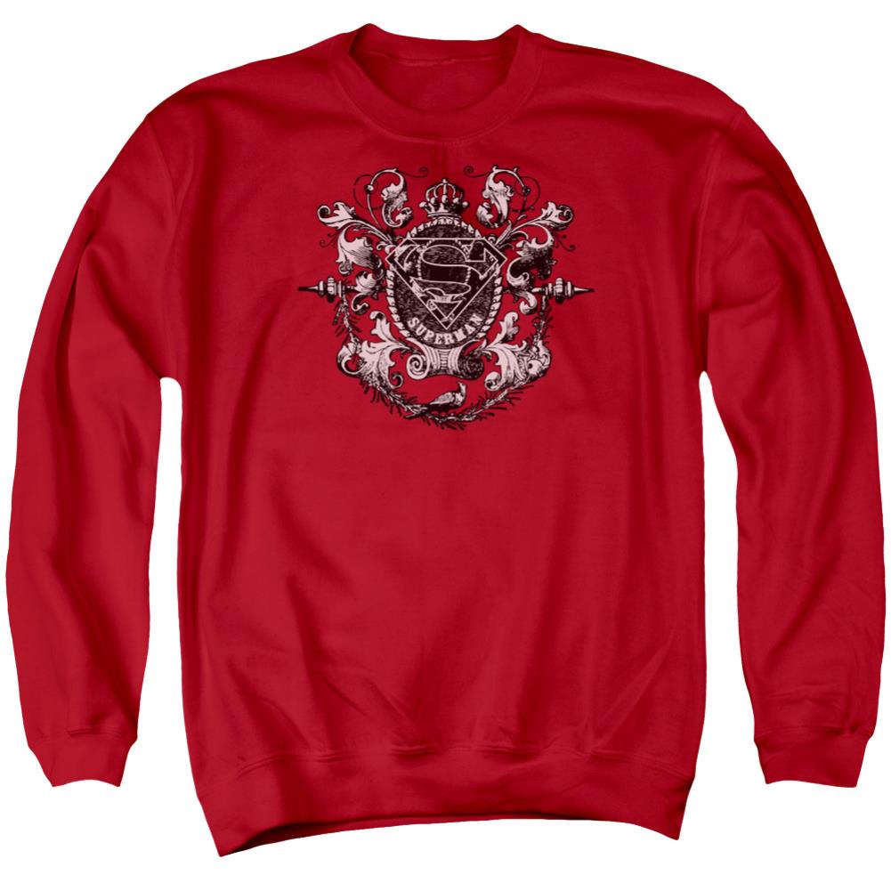 Superman All Hail Superman Men's Crewneck 50 50 Poly LS T
