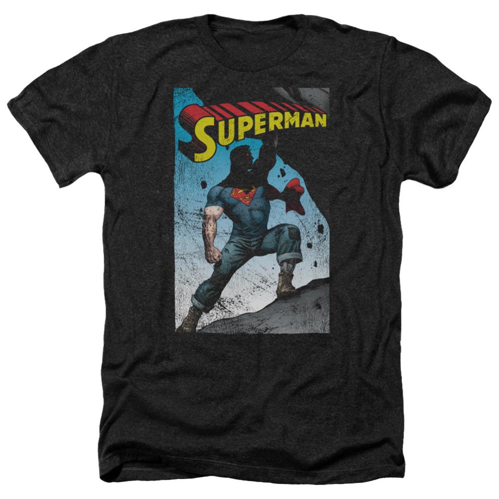 Superman Alternate Men's 30/1 Heather 60 40 Poly SS T