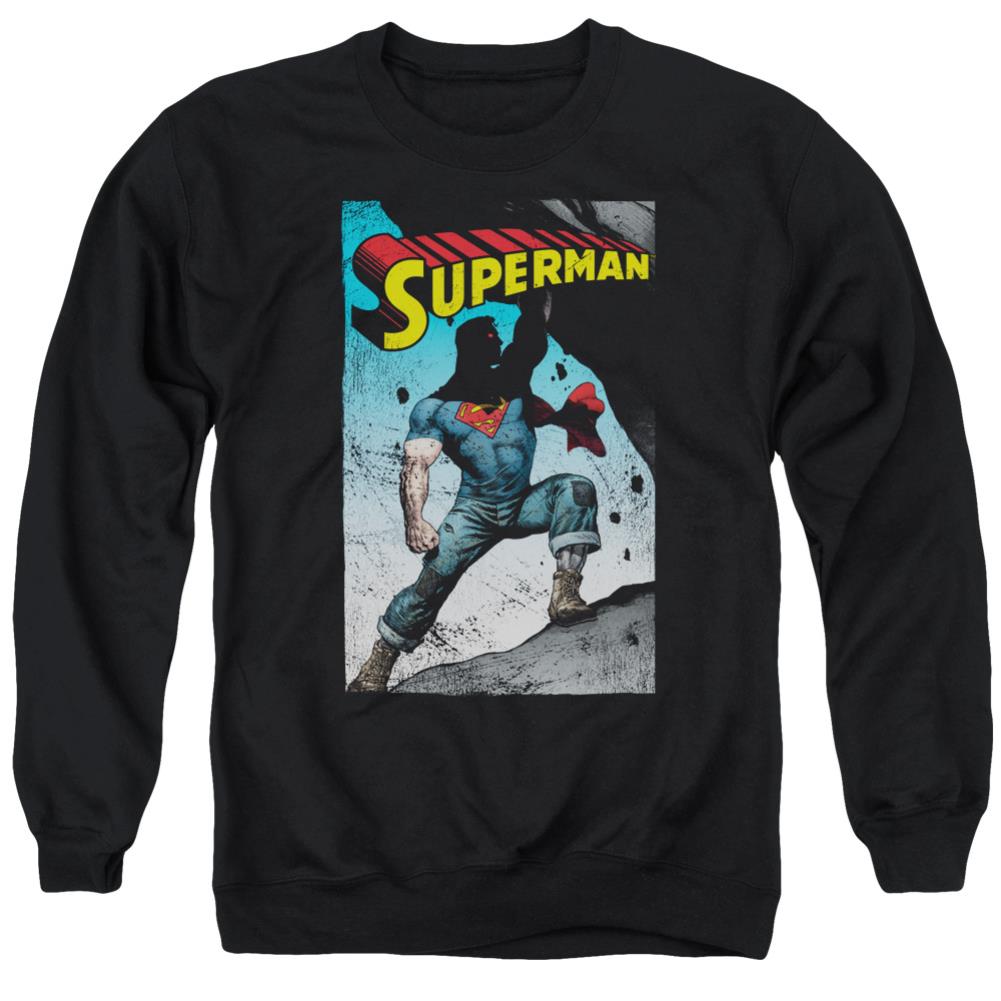 Superman Alternate Men's Crewneck 50 50 Poly LS T