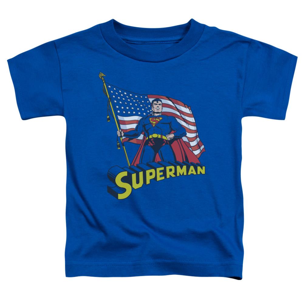Superman American Flag Toddler 18/1 Cotton SS T