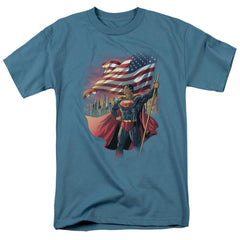 Superman American Hero Men's 18/1 Cotton SS T