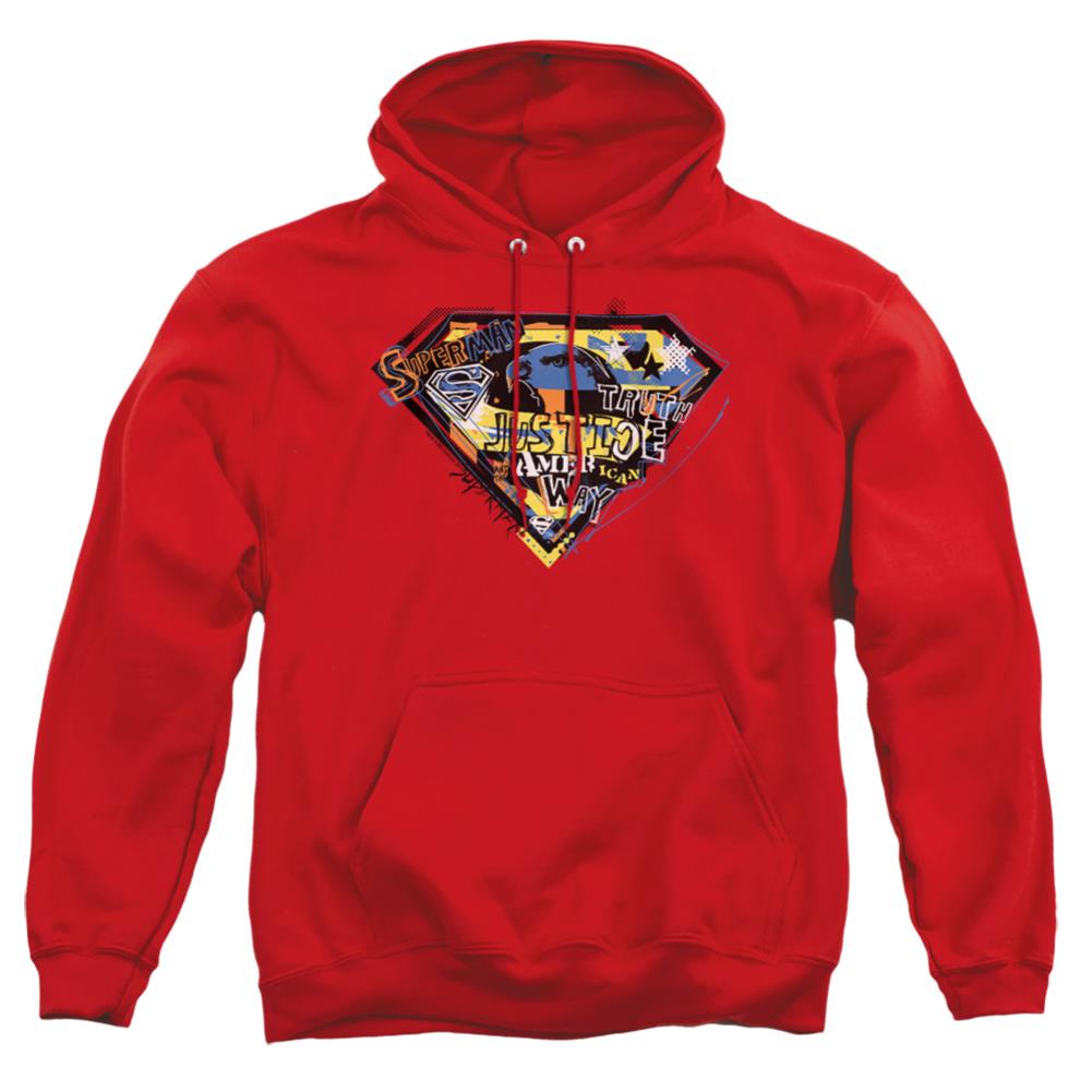 Superman American Way Men's Pull-Over 75 25 Poly Hoodie
