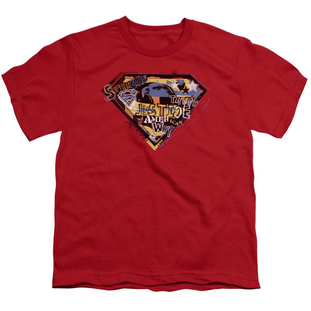 Superman American Way Youth 18/1 100% Cotton SS T