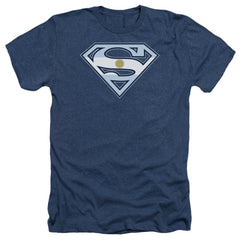 Superman Argentinian Shield Men's 30/1 Heather 60 40 Poly SS T