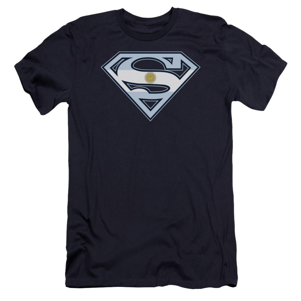 Superman Argentinian Shield Men's Ultra-Soft 30/1 Cotton Slim SS T