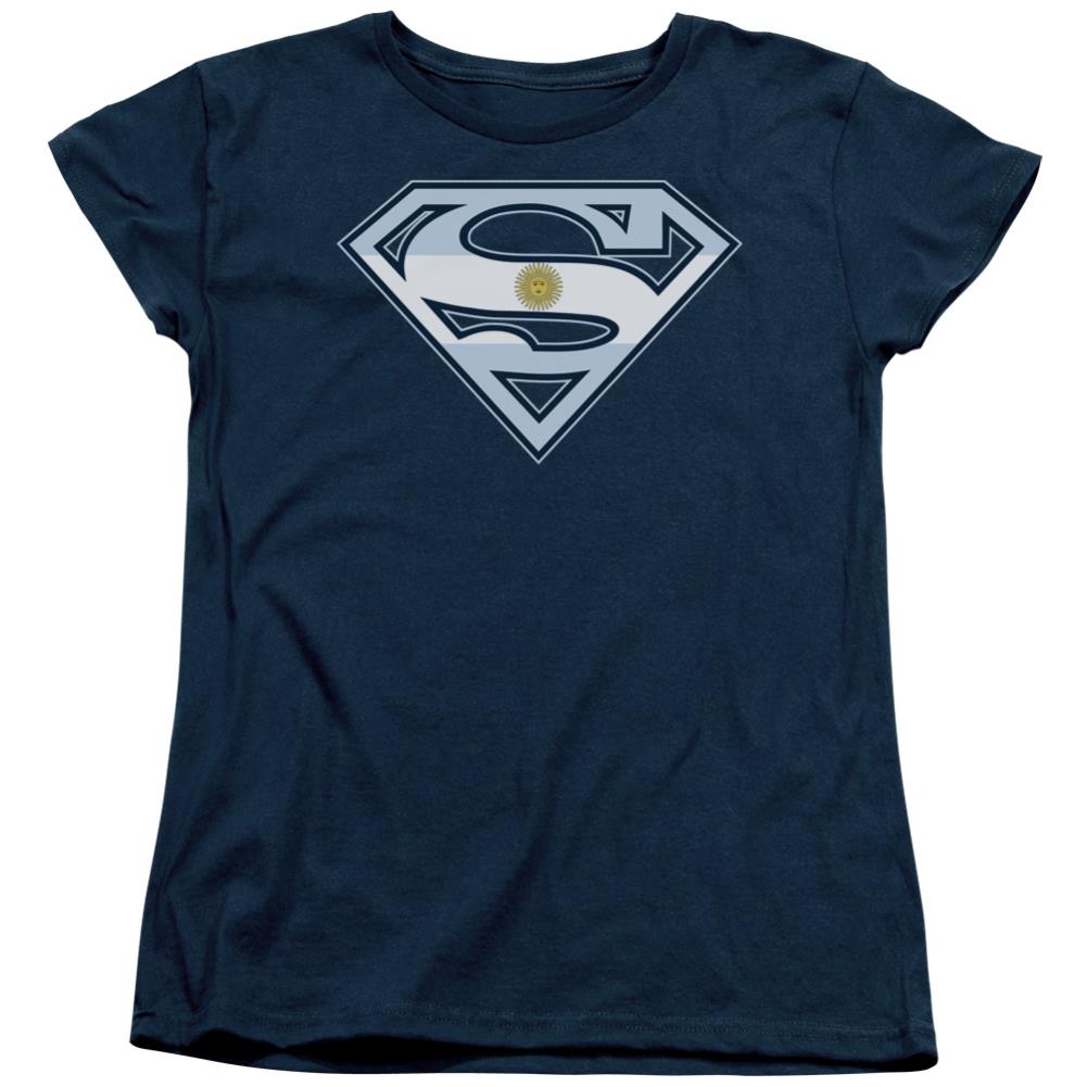 Superman Argentinian Shield Women's 18/1 Cotton SS T