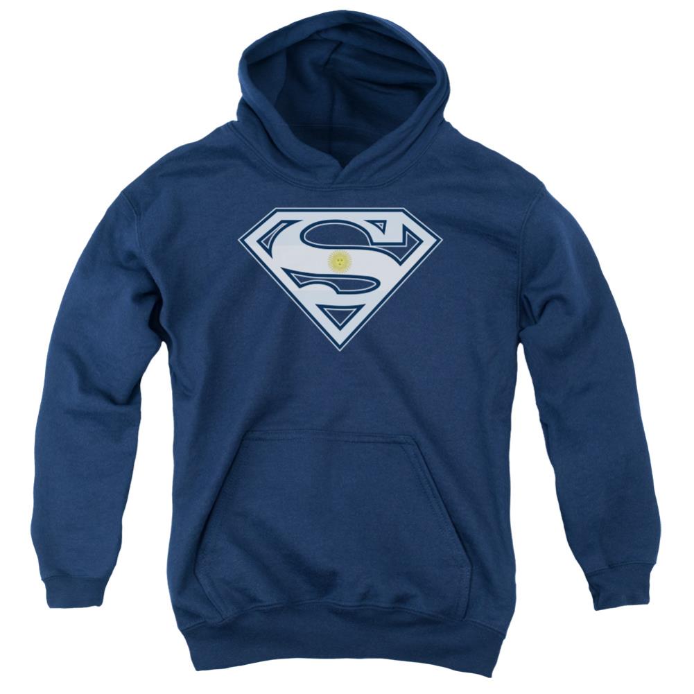Superman Argentinian Shield Youth Cotton Poly Pull-Over Hoodie