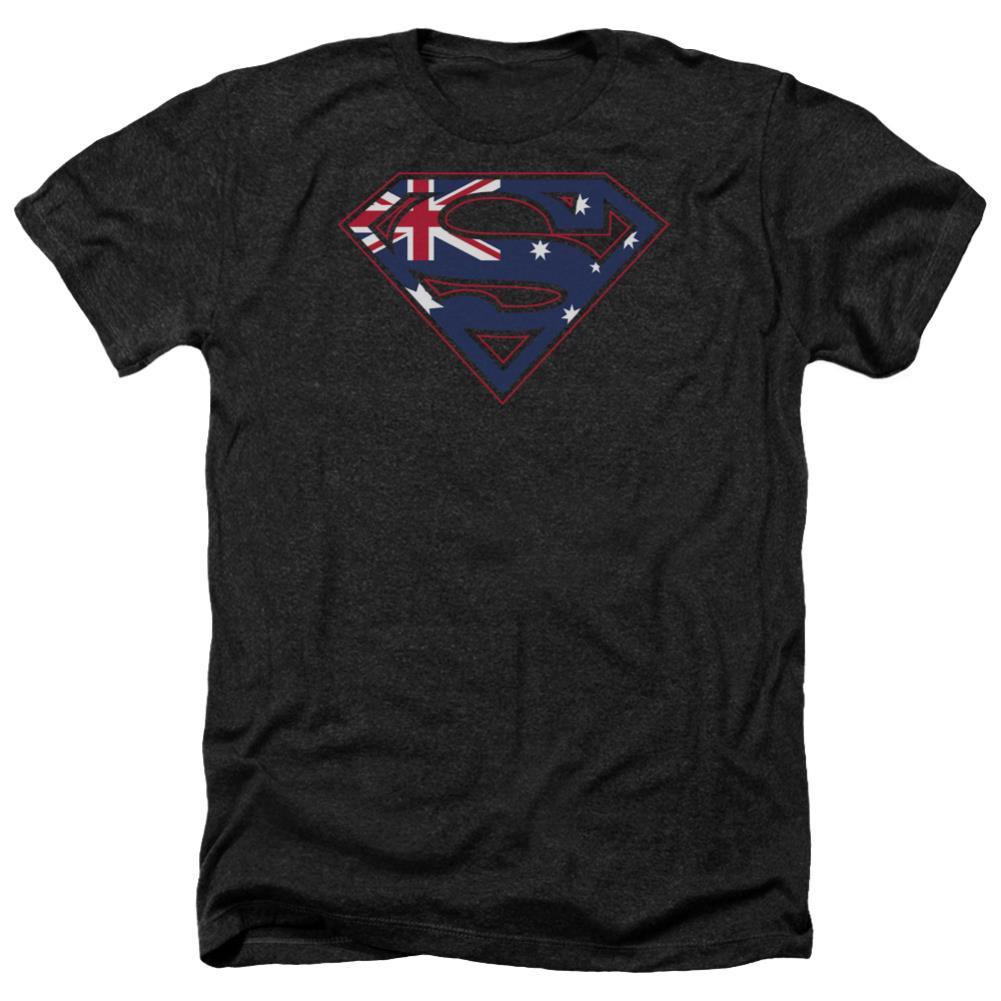 Superman Australian Shield Men's 30/1 Heather 60 40 Poly SS T