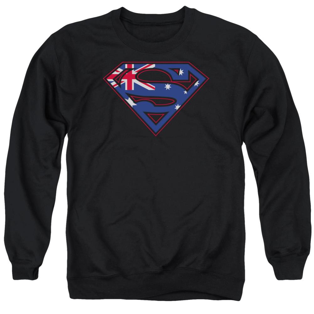 Superman Australian Shield Men's Crewneck 50 50 Poly LS T