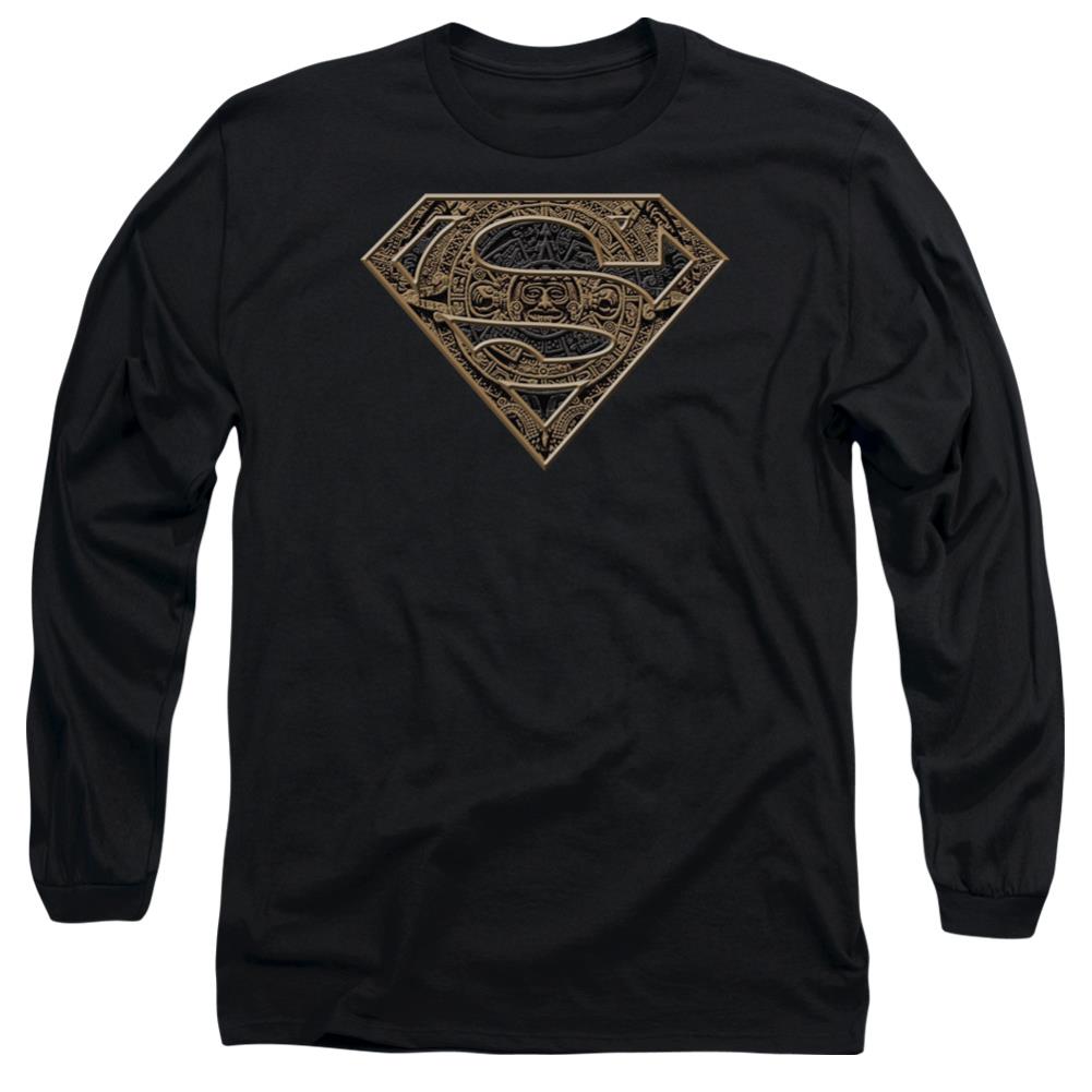 Superman Aztec Shield Men's 18/1 Cotton LS T