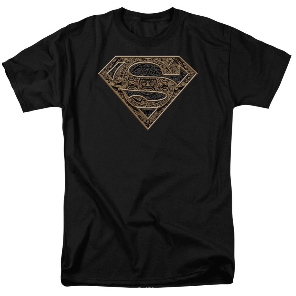 Superman Aztec Shield Men's 18/1 Cotton SS T
