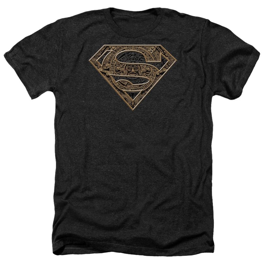 Superman Aztec Shield Men's 30/1 Heather 60 40 Poly SS T