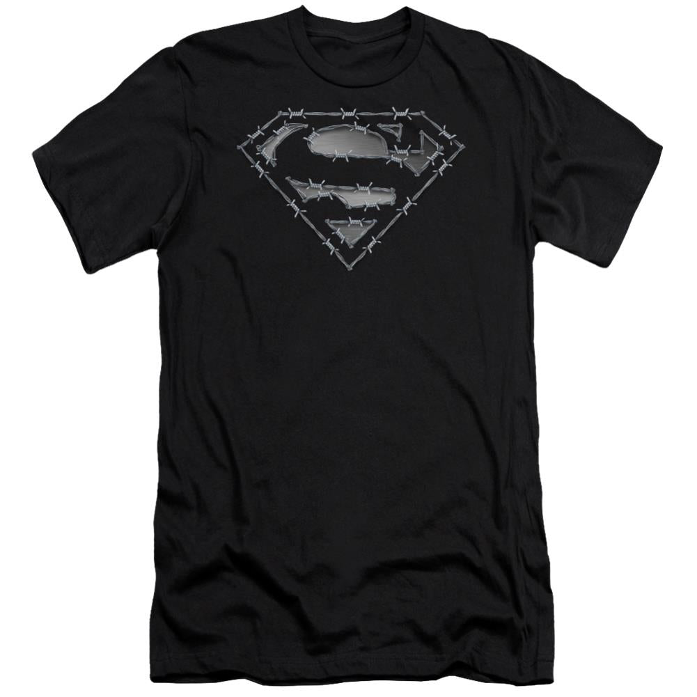 Superman Barbed Wire Men's Ultra-Soft 30/1 Cotton Slim SS T