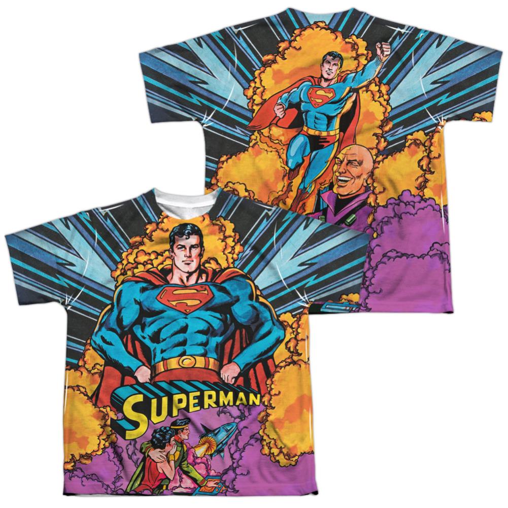 Superman Blast Off (Front/Back Print) Youth Regular Fit Poly SS T