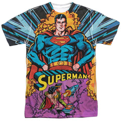 Superman Blast Off Men's Regular Fit Polyester SS T