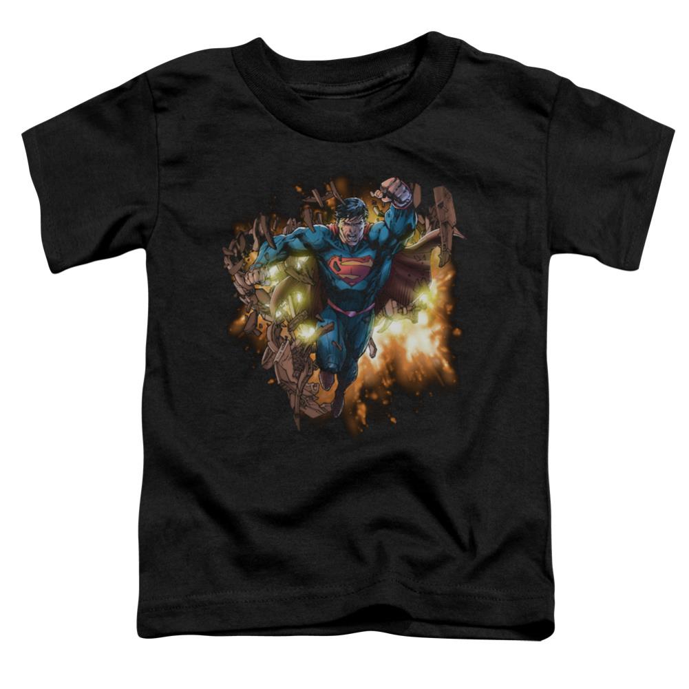 Superman Blasting Through Toddler 18/1 Cotton SS T