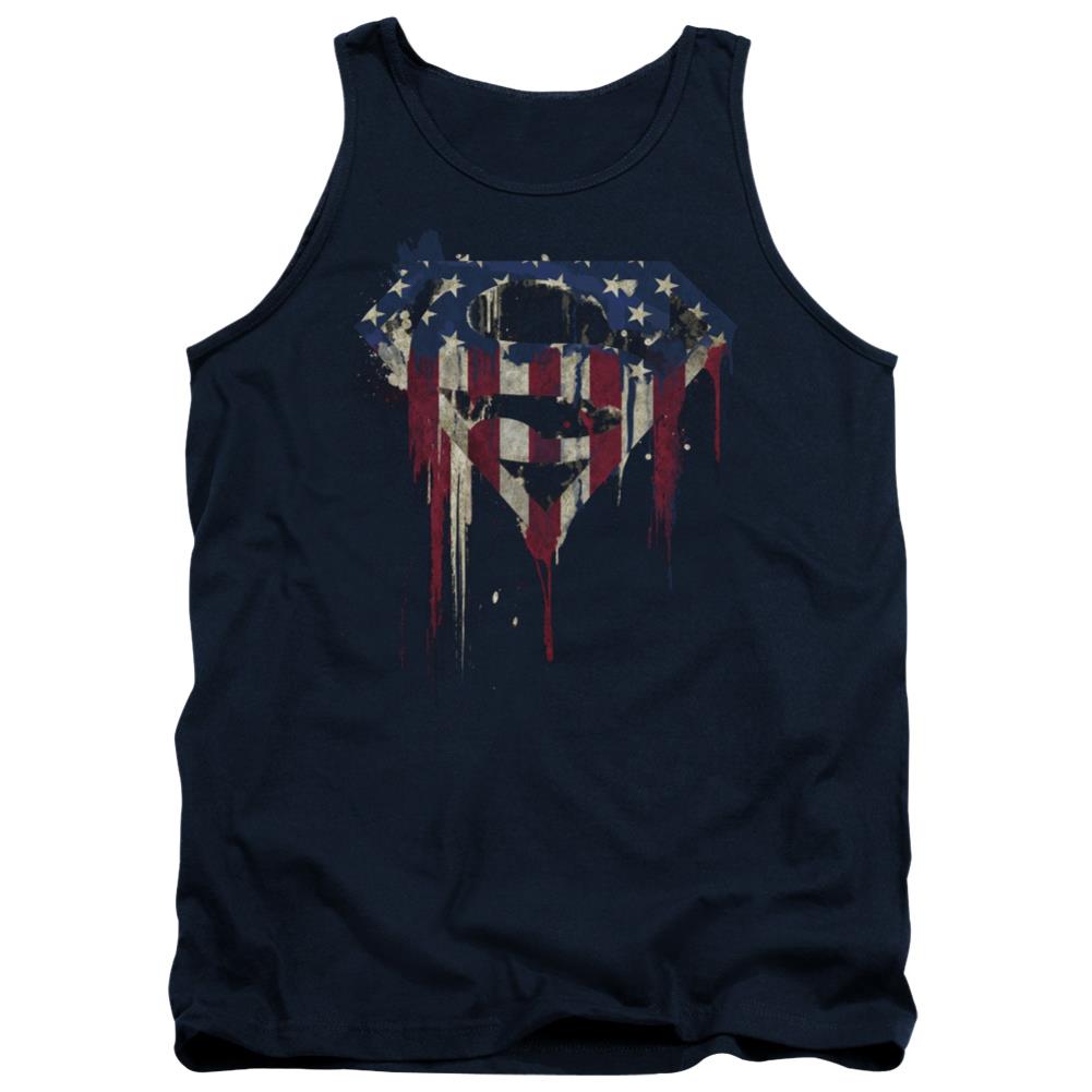 Superman Bleeding Shield Men's 18/1 Cotton Tank Top
