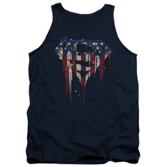 Superman Bleeding Shield Men's 18/1 Cotton Tank Top