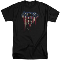 Superman Bleeding Shield Men's 18/1 Tall Cotton SS T