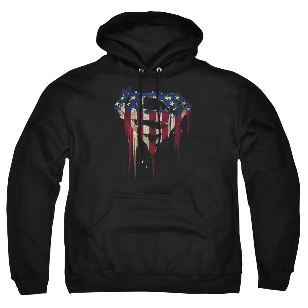 Superman Bleeding Shield Men's Pull-Over 75 25 Poly Hoodie