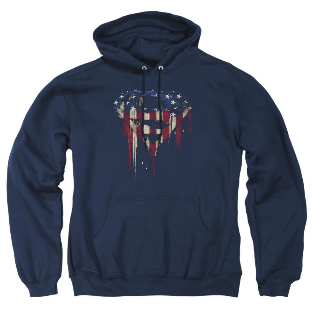Superman Bleeding Shield Men's Pull-Over 75 25 Poly Hoodie