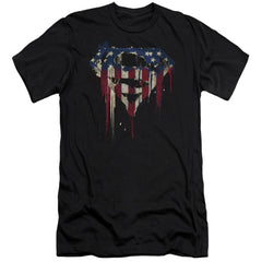 Superman Bleeding Shield Men's Ultra-Soft 30/1 Cotton Slim SS T