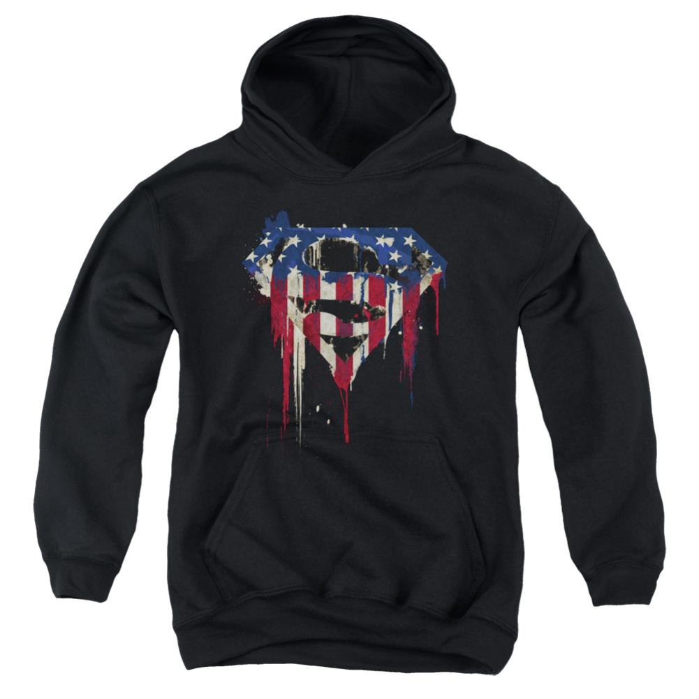 Superman Bleeding Shield Youth Cotton Poly Pull-Over Hoodie