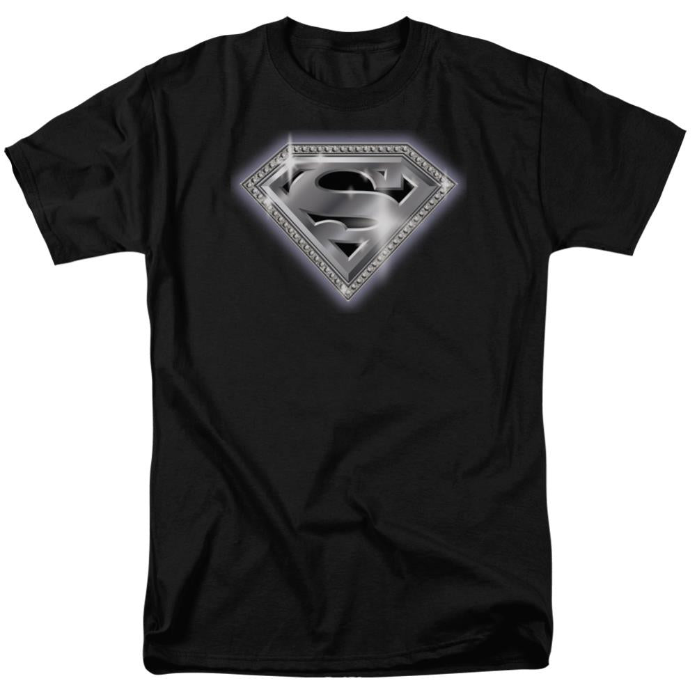 Superman Bling Shield Men's 18/1 Cotton SS T