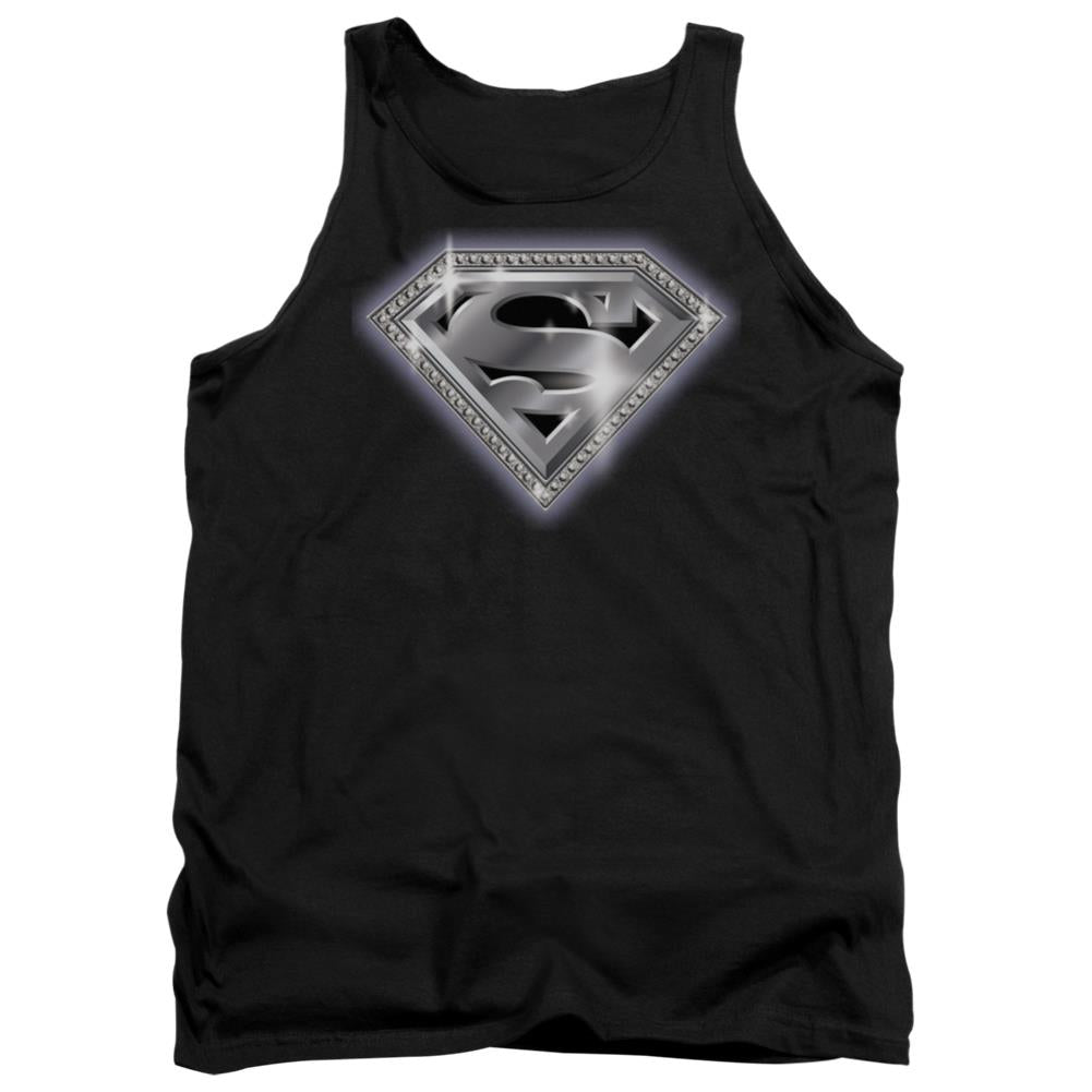 Superman Bling Shield Men's 18/1 Cotton Tank Top