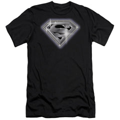 Superman Bling Shield Men's Ultra-Soft 30/1 Cotton Slim SS T